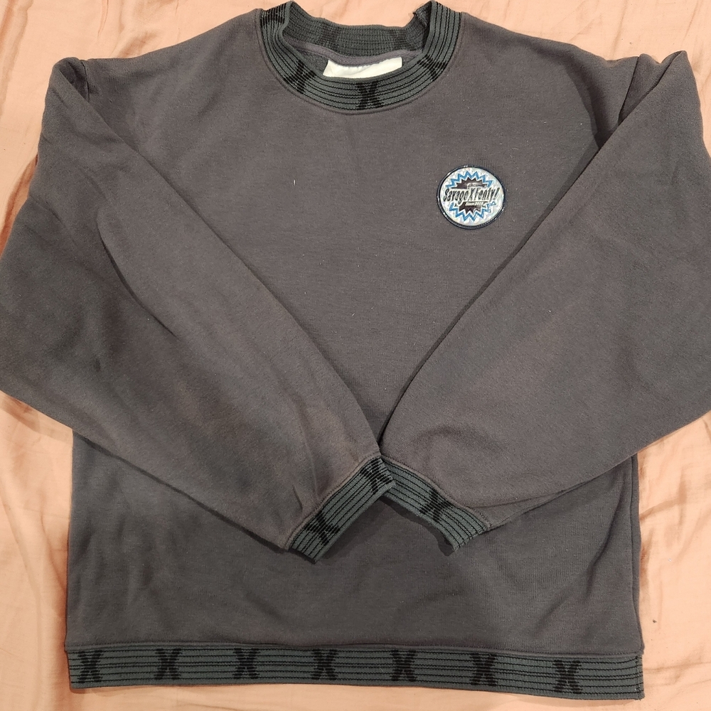 Savage x Fenty Essential Holographic Logo-Trim Sweatshirt